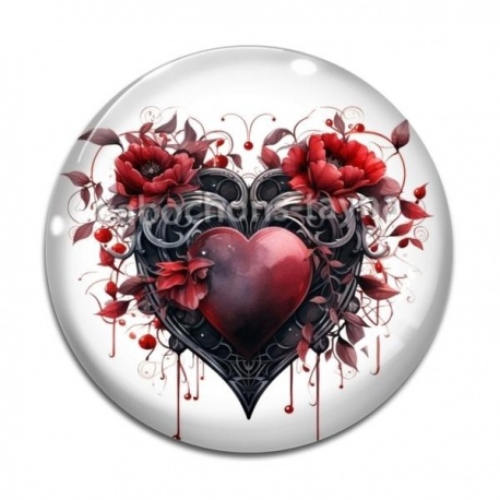 Cabochon Verre - coeur