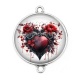 Connecteur Cabochon Argent - coeur