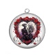 Pendentif Cabochon Argent - couple squelette