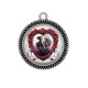 Pendentif Cabochon Argent - couple squelette