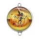 Connecteur Cabochon Argent - squelette halloween 