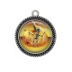 Pendentif Cabochon Argent - squelette halloween 