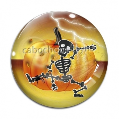 Cabochon Verre - squelette halloween 