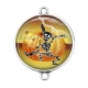 Connecteur Cabochon Argent - squelette halloween 