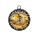 Pendentif Cabochon Argent - squelette halloween 