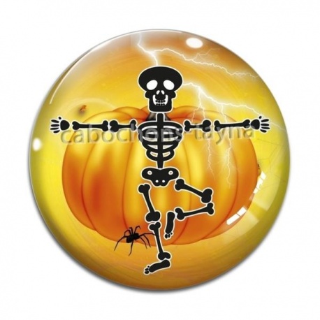 Cabochon Verre - squelette halloween 