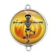 Connecteur Cabochon Argent - squelette halloween 