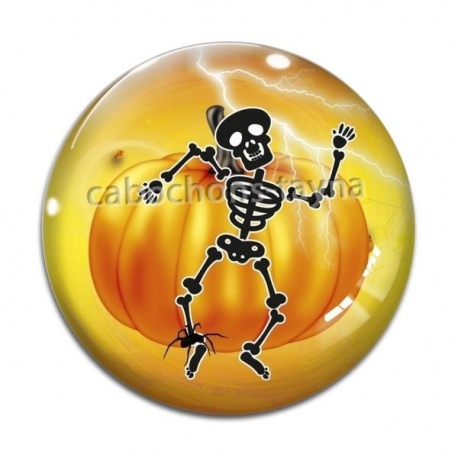 Cabochon Verre - squelette halloween 