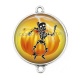 Connecteur Cabochon Argent - squelette halloween 