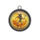 Pendentif Cabochon Argent - squelette halloween 