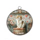 Pendentif Cabochon Argent - chaton coeur
