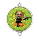 Connecteur Cabochon Argent - Halloween