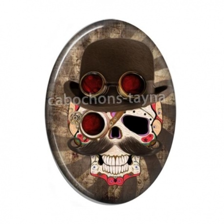 Cabochon Résine Ovale - crane