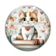 Cabochon Verre - chaton livre