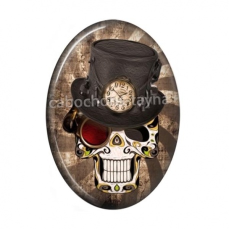 Cabochon Résine Ovale - crane