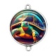 Connecteur Cabochon Argent - tortue