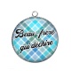 Pendentif Cabochon Argent - beau frère qui déchire