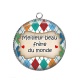 Pendentif Cabochon Argent - meilleur beau père du monde