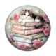 Cabochon Résine - chat livre
