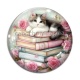 Cabochon Verre - chat livre