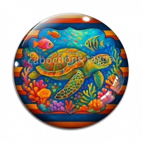 Cabochon Verre - tortue