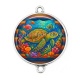 Connecteur Cabochon Argent - tortue