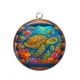 Pendentif Cabochon Argent - tortue