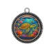 Pendentif Cabochon Argent - tortue