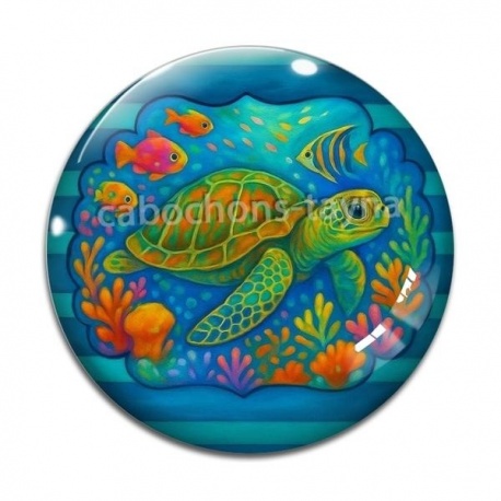 Cabochon Verre - tortue