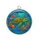 Pendentif Cabochon Argent - tortue