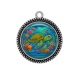 Pendentif Cabochon Argent - tortue