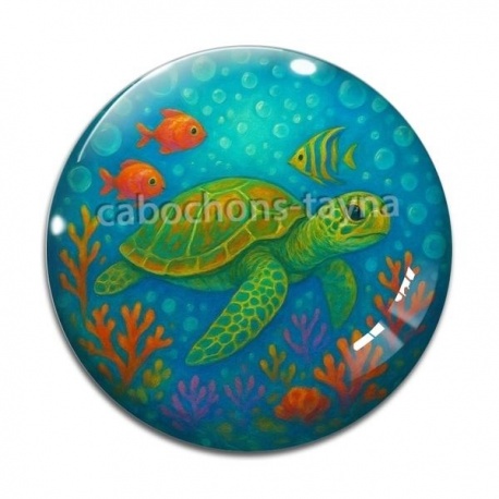 Cabochon Verre - tortue