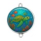 Connecteur Cabochon Argent - tortue