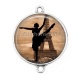 Connecteur Cabochon Argent - danseuse