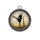 Pendentif Cabochon Argent - danseuse