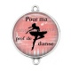 Connecteur Cabochon Argent - pour ma prof de danse