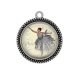 Pendentif Cabochon Argent - Danseuse