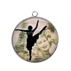 Pendentif Cabochon Argent - danseuse
