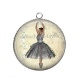 Pendentif Cabochon Argent - danseuse
