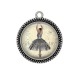 Pendentif Cabochon Argent - danseuse