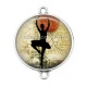 Connecteur Cabochon Argent - danseuse