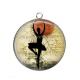 Pendentif Cabochon Argent - danseuse
