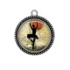 Pendentif Cabochon Argent - danseuse