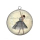 Pendentif Cabochon Argent - danseuse