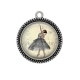 Pendentif Cabochon Argent - danseuse