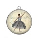 Pendentif Cabochon Argent - danseuse