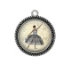 Pendentif Cabochon Argent - danseuse