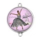 Connecteur Cabochon Argent - danseuse