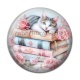 Cabochon Résine - chat livre
