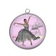 Pendentif Cabochon Argent - danseuse